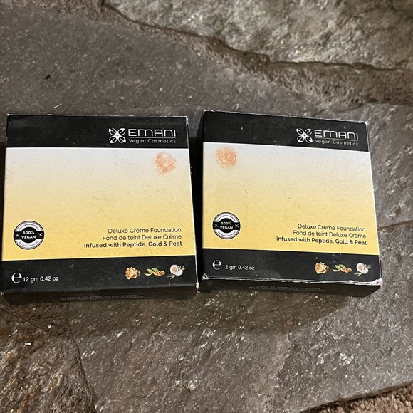 EMANI VEGAN COSMETICS delux cream foundation: rich, light, medium NWB - Picture 2 of 7